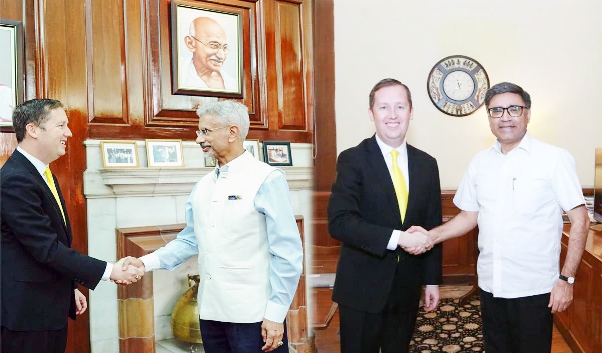 प्रधानमंत्री मोदी इत्यस्य कृते ट्रम्पस्य विशेषसन्देशम् आनयन् सर्जिओ गोरः एस जयशज्र्र-विक्रममिश्री-एतयोः साक्षात्कारं कृतवान्